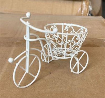 METAL BİSİKLET YUVARLAK SEPETLİ ÜÇ TEKER 1 ADET (PAKETTE 12 ADET)