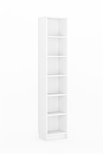 Bili Kitaplık 5 Raflı Dar Çok Amaçlı Ofis Salon Kitap Dosya Rafı Beyaz