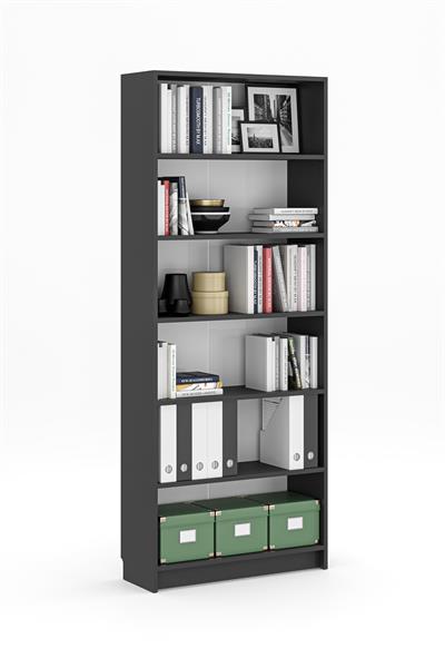 Bili Kitaplık 5 Raflı Geniş Çok Amaçlı Ofis Salon Kitap Dosya Rafı Antrasit