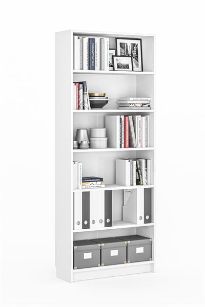 Bili Kitaplık 5 Raflı Geniş Çok Amaçlı Ofis Salon Kitap Dosya Rafı Beyaz