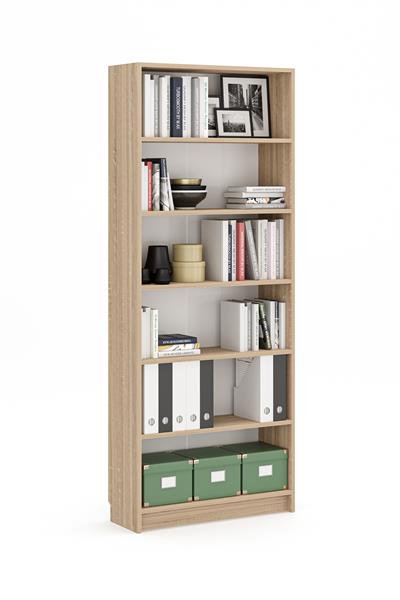 Bili Kitaplık 5 Raflı Geniş Çok Amaçlı Ofis Salon Kitap Dosya Rafı Meşe