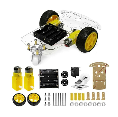 2WD Çok Amaçlı Mobil Robot Platformu - Şeffaf - Arduino Uyumlu