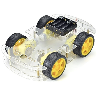4WD Çok Amaçlı Mobil Robot Platformu - Şeffaf - Arduino Uyumlu