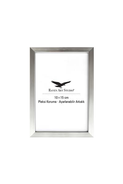 Ermitaj 10cm x 15cm Gümüş Resim Fotoğraf Belge Poster Evrak Çerçevesi Korumalı Kırılmaz Pleksi Cam