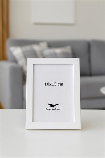 Ermitaj 10cm x 15cm Beyaz Resim Fotoğraf Belge Poster Evrak Çerçevesi Korumalı Kırılmaz Pleksi Cam