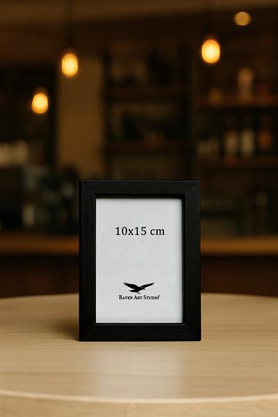 Ermitaj 10cm x 15cm Siyah Resim Fotoğraf Belge Poster Evrak Çerçevesi Korumalı Kırılmaz Pleksi Cam