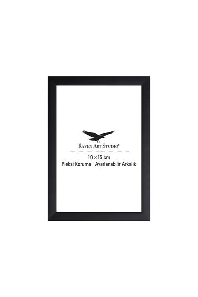 Ermitaj 10cm x 15cm Siyah Resim Fotoğraf Belge Poster Evrak Çerçevesi Korumalı Kırılmaz Pleksi Cam