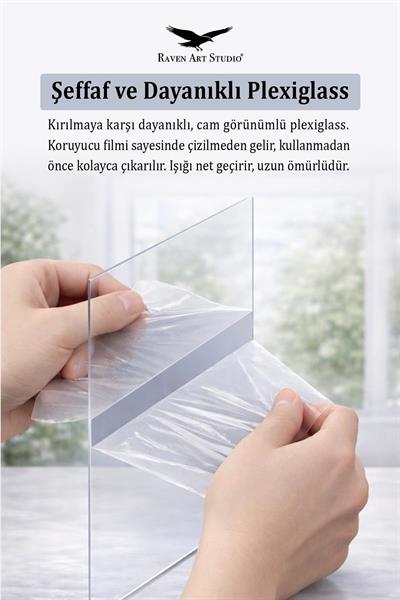 Ermitaj 13cm x 18cm Siyah Resim Fotoğraf Belge Poster Evrak Çerçevesi Korumalı Kırılmaz Pleksi Cam