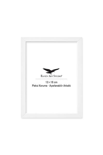 Ermitaj 13cm x 18cm Beyaz Resim Fotoğraf Belge Poster Evrak Çerçevesi Korumalı Kırılmaz Pleksi Cam