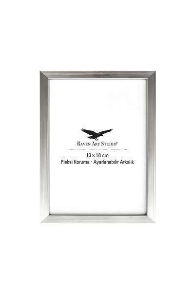Ermitaj 13cm x 18cm Gümüş Resim Fotoğraf Belge Poster Evrak Çerçevesi Korumalı Kırılmaz Pleksi Cam