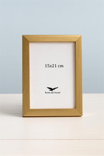 Ermitaj 15cm x 21cm Altın Resim Fotoğraf Belge Poster Evrak Çerçevesi Korumalı Kırılmaz Pleksi Cam