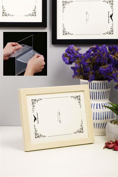 Ermitaj 15cm x 21cm Sedef Resim Fotoğraf Belge Poster Evrak Çerçevesi Korumalı Kırılmaz Pleksi Cam