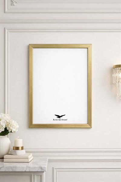 Ermitaj A3 Ebat 30cm x 42cm Altın Resim Fotoğraf Belge Poster Evrak Çerçevesi Korumalı Kırılmaz Pleksi Cam