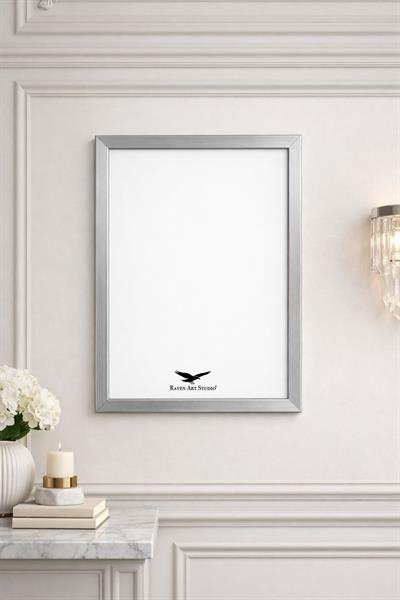 Ermitaj A3 Ebat 30cm x 42cm Gümüş Resim Fotoğraf Belge Poster Evrak Çerçevesi Korumalı Kırılmaz Pleksi Cam