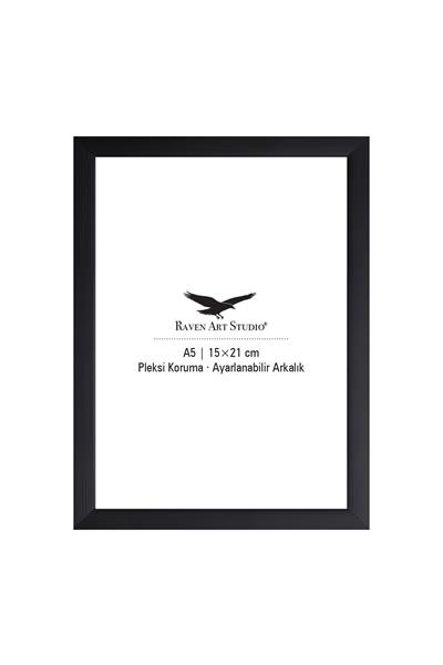 Ermitaj A5-15cm x 21cm Siyah Resim Fotoğraf Belge Poster Evrak Çerçevesi Korumalı Kırılmaz Pleksi Cam