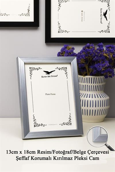 Ermitaj Gümüş 3lü Set 10x15cm + 13x18cm + 15x21cm Korumalı Kırılmaz Pleksi Cam