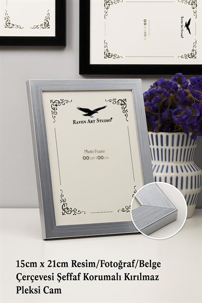 Ermitaj Gümüş 3lü Set 10x15cm + 13x18cm + 15x21cm Korumalı Kırılmaz Pleksi Cam