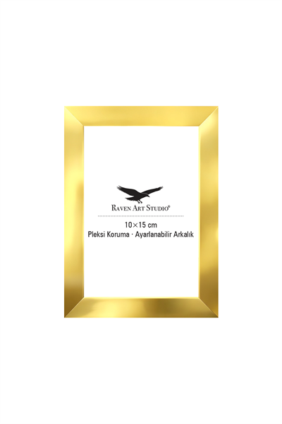 Potala 10x15cm Altın Resim Fotoğraf Belge Poster Evrak Çerçevesi Korumalı Kırılmaz Pleksi Cam