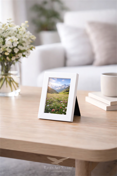 Potala 10x15cm Beyaz Resim Fotoğraf Belge Poster Evrak Çerçevesi Korumalı Kırılmaz Pleksi Cam