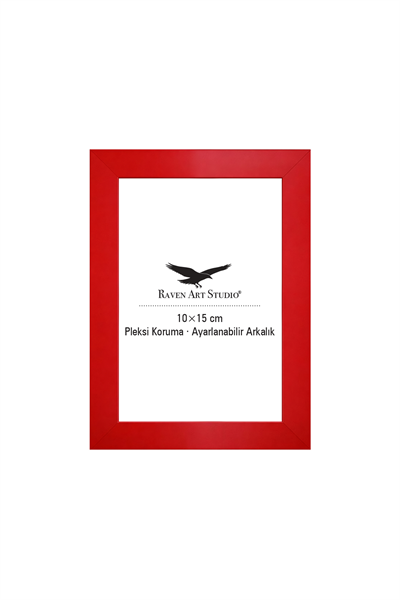 Potala 10x15cm Kırmızı Resim Fotoğraf Belge Poster Evrak Çerçevesi Korumalı Kırılmaz Pleksi Cam