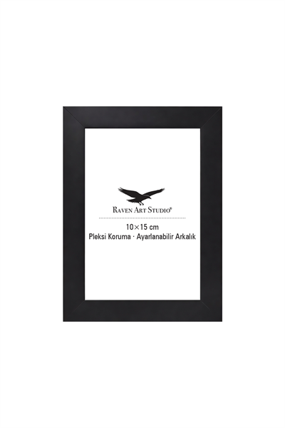 Potala 10x15cm Siyah Resim Fotoğraf Belge Poster Evrak Çerçevesi Korumalı Kırılmaz Pleksi Cam