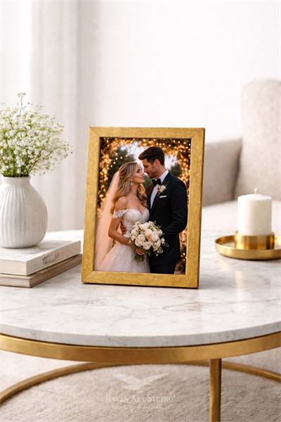 Potala 13x18cm Antik Altın Resim Fotoğraf Belge Poster Evrak Çerçevesi Korumalı Kırılmaz Pleksi Cam