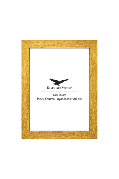 Potala 13x18cm Antik Altın Resim Fotoğraf Belge Poster Evrak Çerçevesi Korumalı Kırılmaz Pleksi Cam