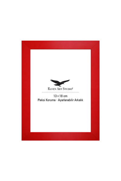 Potala 13x18cm Kırmızı Resim Fotoğraf Belge Poster Evrak Çerçevesi Korumalı Kırılmaz Pleksi Cam