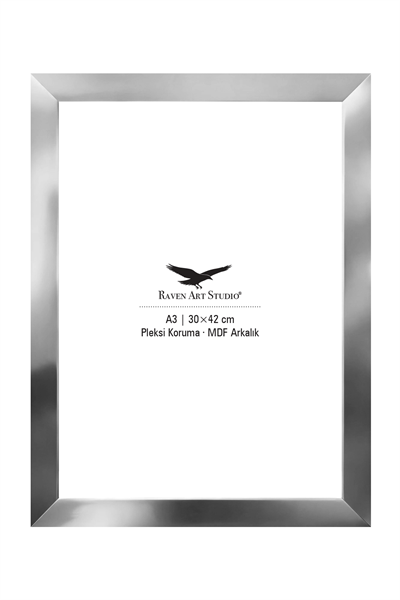 Potala A3-30x42cm Gümüş Resim Fotoğraf Belge Poster Evrak Çerçevesi Korumalı Kırılmaz Pleksi Cam