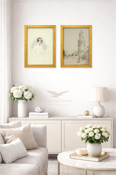 Potala A4-21x30cm Antik Altın Resim Fotoğraf Belge Poster Evrak Çerçevesi Korumalı Kırılmaz Pleksi Cam