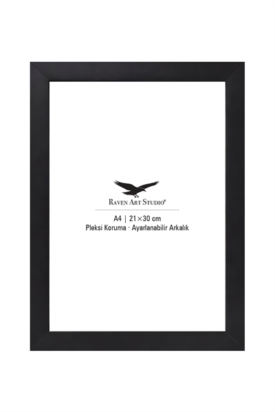 Potala A4-21x30cm Siyah Resim Fotoğraf Belge Poster Evrak Çerçevesi Korumalı Kırılmaz Pleksi Cam