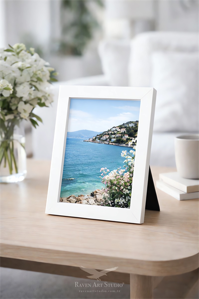 Potala A5-15x21cm Beyaz Resim Fotoğraf Belge Poster Evrak Çerçevesi Korumalı Kırılmaz Pleksi Cam