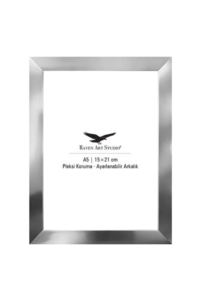 Potala A5-15x21cm Gümüş Resim Fotoğraf Belge Poster Evrak Çerçevesi Korumalı Kırılmaz Pleksi Cam