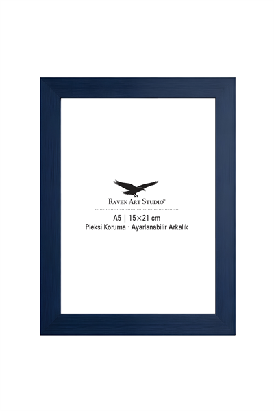 Potala A5-15x21cm Lacivert Resim Fotoğraf Belge Poster Evrak Çerçevesi Korumalı Kırılmaz Pleksi Cam