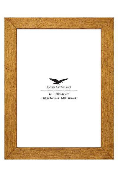 Modern A3-30x42cm Antik Altın Korumalı Kırılmaz Pleksi Cam Resim Fotoğraf Belge Poster Evrak Çerçevesi