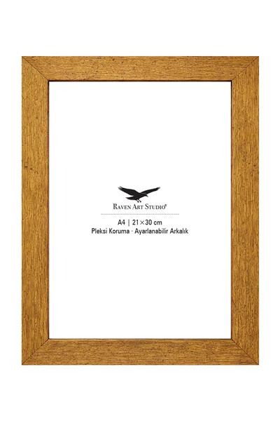 Modern A4-21x30cm Antik Altın Resim Fotoğraf Belge Poster Evrak Çerçevesi Korumalı Kırılmaz Pleksi Cam