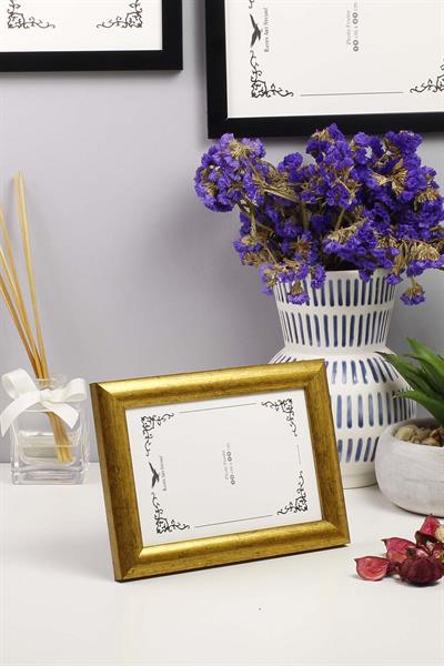 Pergamon 10x15cm Antik Altın Resim Fotoğraf Belge Poster Evrak Çerçevesi Korumalı Kırılmaz Pleksi Cam