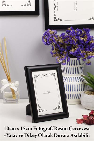 Pergamon 10x15cm Siyah Resim Fotoğraf Belge Poster Evrak Çerçevesi Korumalı Kırılmaz Pleksi Cam