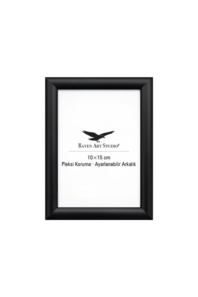 Pergamon 10x15cm Siyah Resim Fotoğraf Belge Poster Evrak Çerçevesi Korumalı Kırılmaz Pleksi Cam