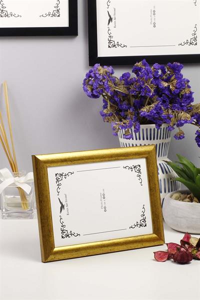 Pergamon 13x18cm Antik Altın Resim Fotoğraf Belge Poster Evrak Çerçevesi Korumalı Kırılmaz Pleksi Cam