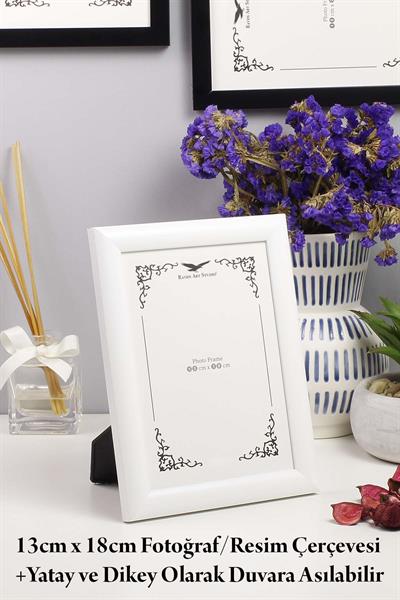 Pergamon 13x18cm Beyaz Resim Fotoğraf Belge Poster Evrak Çerçevesi Korumalı Kırılmaz Pleksi Cam