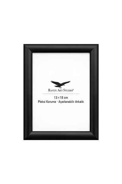 Pergamon 13x18cm Siyah Resim Fotoğraf Belge Poster Evrak Çerçevesi Korumalı Kırılmaz Pleksi Cam
