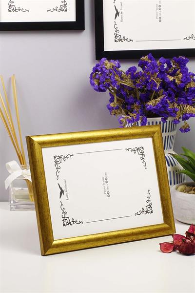 Pergamon 15x21cm Antik Altın Resim Fotoğraf Belge Poster Evrak Çerçevesi Korumalı Kırılmaz Pleksi Cam