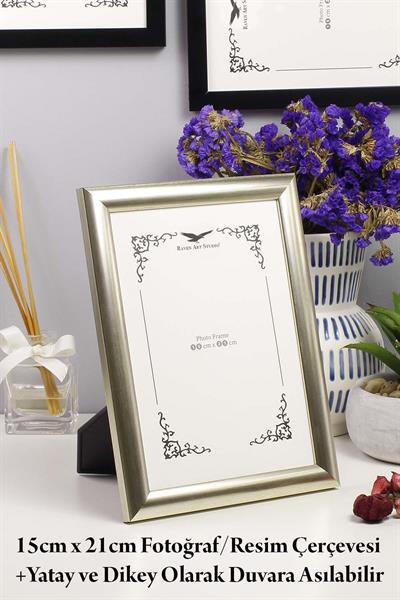 Pergamon 15x21cm Platin Resim Fotoğraf Belge Poster Evrak Çerçevesi Korumalı Kırılmaz Pleksi Cam