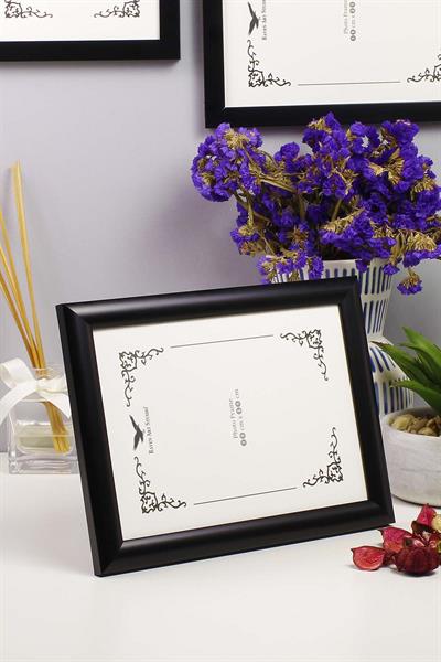 Pergamon 15x21cm Siyah Resim Fotoğraf Belge Poster Evrak Çerçevesi Korumalı Kırılmaz Pleksi Cam