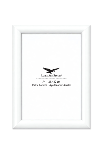 Pergamon A4-21x30cm Beyaz Resim Fotoğraf Belge Poster Evrak Çerçevesi Korumalı Kırılmaz Pleksi Cam