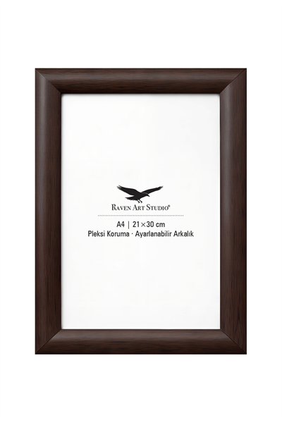Pergamon A4-21x30cm Kahverengi Resim Fotoğraf Belge Poster Evrak Çerçevesi Korumalı Kırılmaz Pleksi Cam