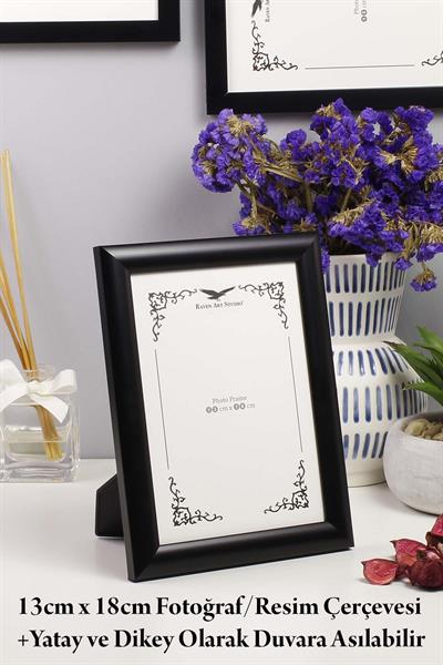 Pergamon Siyah 3lü Set 10x15cm + 13x18cm + 15x21cm Korumalı Kırılmaz Pleksi Cam