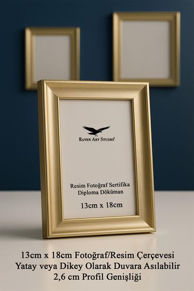 Pyramid 13x18cm Platin Resim Fotoğraf Belge Poster Evrak Çerçevesi Korumalı Kırılmaz Pleksi Cam