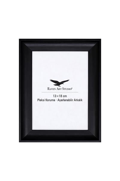 Pyramid 13x18cm Siyah Resim Fotoğraf Belge Poster Evrak Çerçevesi Korumalı Kırılmaz Pleksi Cam